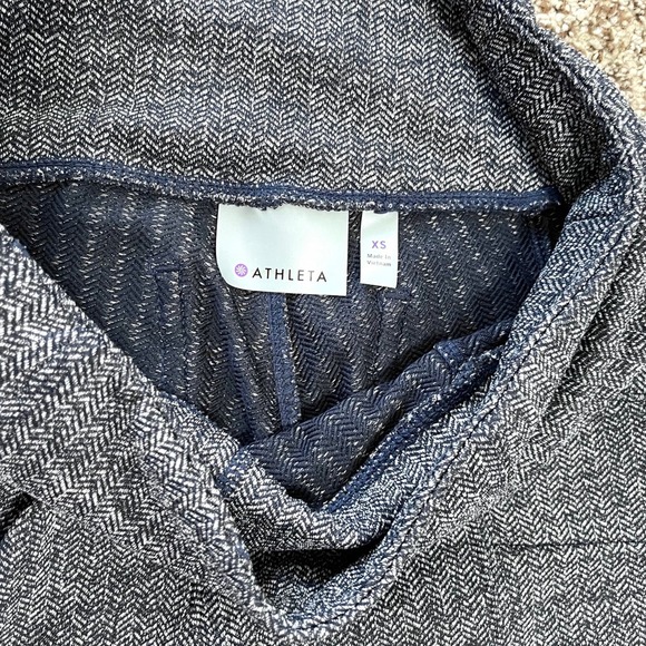 EUC Athleta Metro High Waist Heathered Navy Herringbone Leggings size XS - Picture 9 of 10